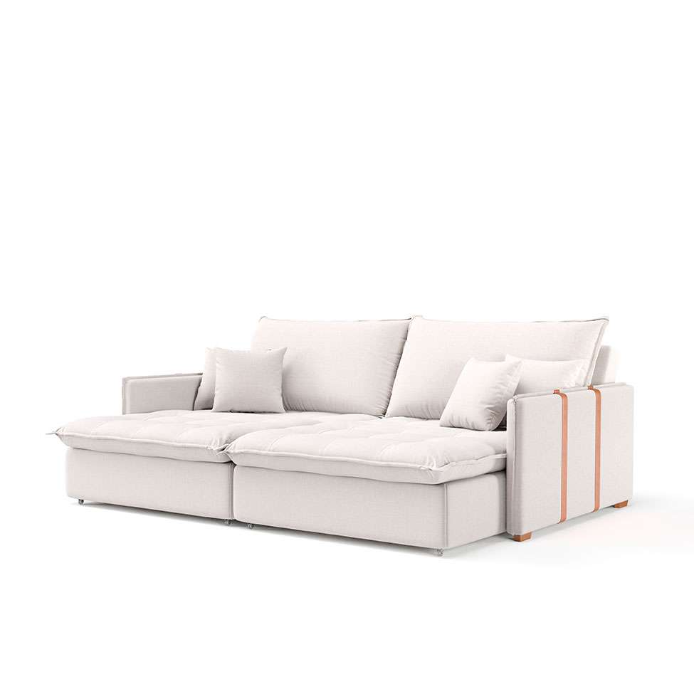 Sofá-cama 3 lugares linho
